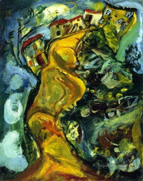 street at cagnes Chaim Soutine Expressionism Oil Paintings